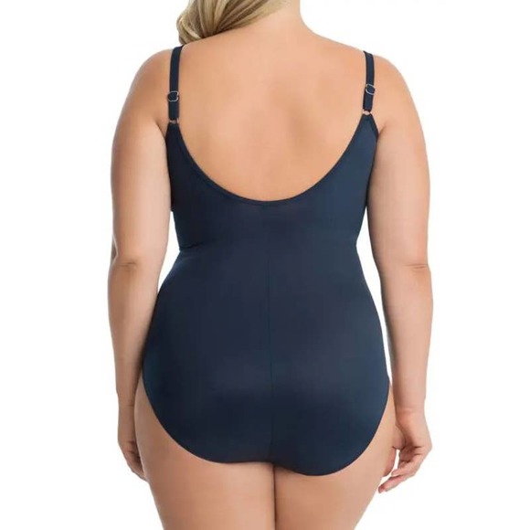 MIRACLESUIT NEW Madero Underwire One Piece Swimsuit Blue Size 24W Plus - Picture 2 of 8